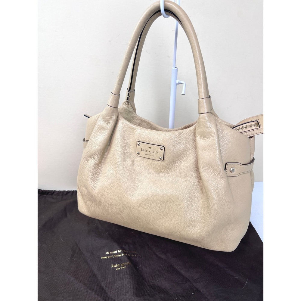 Kate Spade Stevie Medium Satchel‎ Tan Fair Pebbled Leather Shoulder Tote